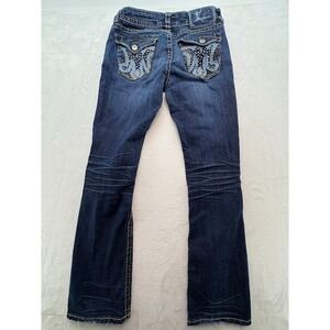 Women's MEK Jeans Clayton Flap Pocket Dark Wash Low Rise Slim Boot Sz 28/32